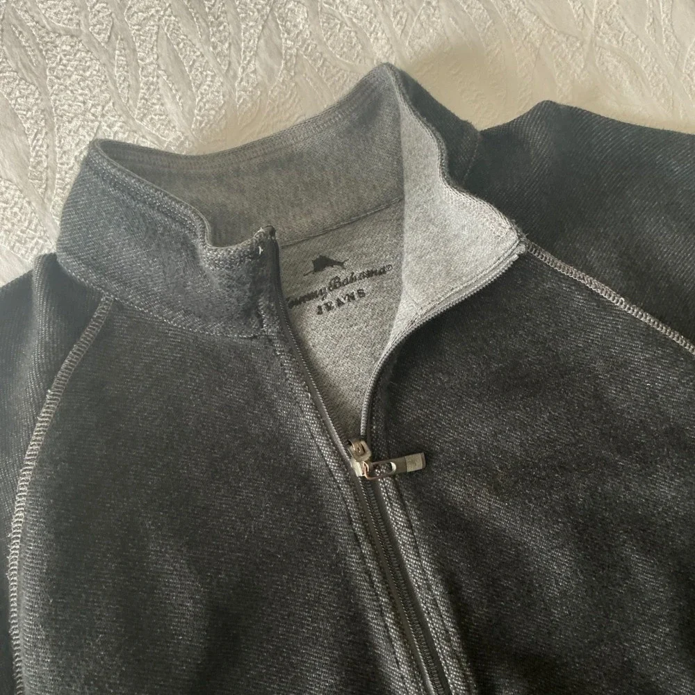 Tommy Bahama Jeans Quarter Zip Pullover Sweater Gray Mens‎ Casual